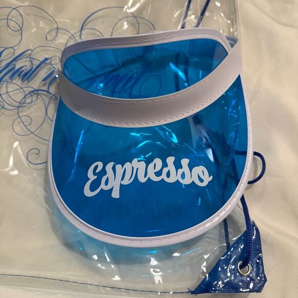 Sabrina Carpenter VIP Merch - Tour Jacket, Clear Drawstring Bag & Espresso Visor - Picture 10 of 14